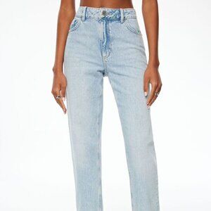 Dynamite Claudia High Waisted Mom Jeans Size 24 Washed Out Light Wash